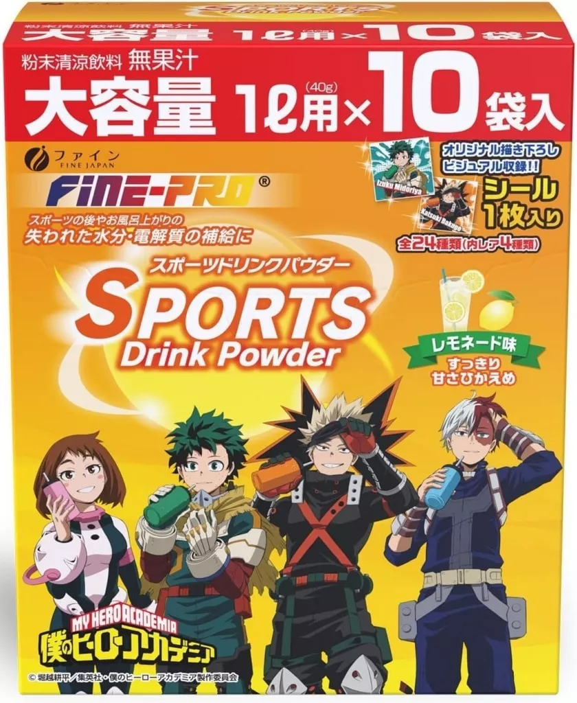 僕のヒーローアカデミア×スポーツドリンクパウダー レモネード味 10袋