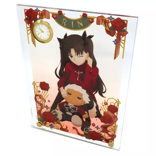 遠坂凛＆ぬいぐるみアーチャー 時計付きアクリルプレート 「劇場版 Fate/stay night[Heaven’s Feel] II.lost butterfly×マルイ」