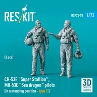 1/72 CH-53E/MH-53E パイロット 立姿勢 2 (2体入) ガレージキット [RSKF72-0070]