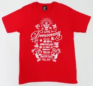 GLAY よいTシャツ レッド Lサイズ 「GLAY 25th Anniversary “LIVE DEMOCRACY”」