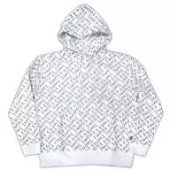 江口拓也 EGUMI MONOGRAM PULL OVER PARKA(パーカー/裏起毛) ホワイト メンズLサイズ EGUMI ONLINE SHOP限定