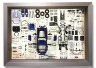 1/18 フェラーリ 250 GTO パーツディスプレイボード(ブルー) [A023]