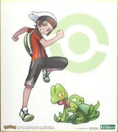 ユウキ＆キモリ ありがひとし描き下ろしイラスト色紙 「ポケットモンスター オメガルビー・アルファサファイア ARTFX J ユウキ with キモリ」 コトブキヤショップ購入特典