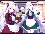 プリンツ・オイゲン＆グラーフ・ツェッペリン ぽかちゅイラスト B2タペストリー 「アズールレーン 鉄血×mixx garden」