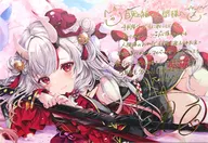 百鬼あやめ 箔押し複製サイン＆メッセージ入り氷菜描き下ろしポストカード 「バーチャルYouTuber ホロライブ 百鬼あやめ 活動4周年記念 活動4周年記念フルセット」 購入特典