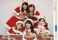°C-ute/集合(5人)/前列上半身・後列膝上・サンタ衣装・中央にケーキ/ファンクラブ通販 2017年3月通信販売 DVD 4本同時購入特典生写真