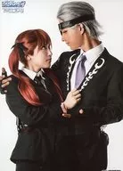 飯田來麗(フェリチータ)・綾切拓也(デビト)/膝上・向き合い・キャラクターショット・2Lサイズ/舞台「アルカナ・ファミリア Episode4 アルカナ・デュエロ」運命の輪ブロマイド