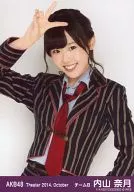 内山奈月/上半身・右手ピース/劇場トレーディング生写真セット2014.October