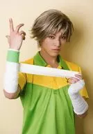 安西慎太郎(白石蔵ノ介)/バストアップ・ユニフォーム緑.黄色・包帯・キャラクターショット/ミュージカル『テニスの王子様』春の大運動会2014