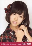 内山奈月/バストアップ・両手あわせ/劇場トレーディング生写真セット2012.December