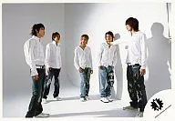 KAT-TUN/集合(5人)/横型・全身・衣装白・センター上田・赤西右手グー・背景白/公式生写真